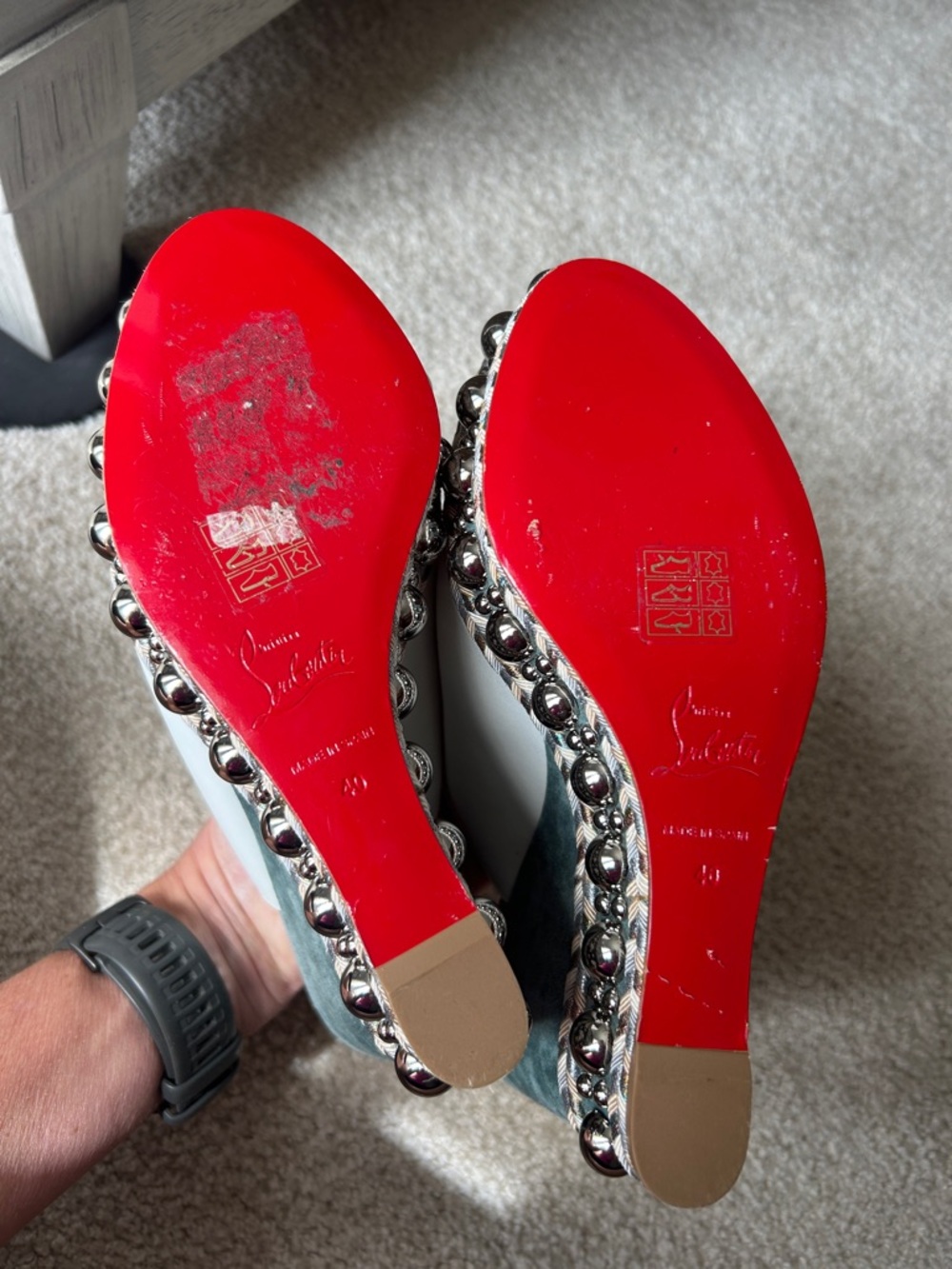 Christian Louboutin studded wedge heels - Picture 6 of 10